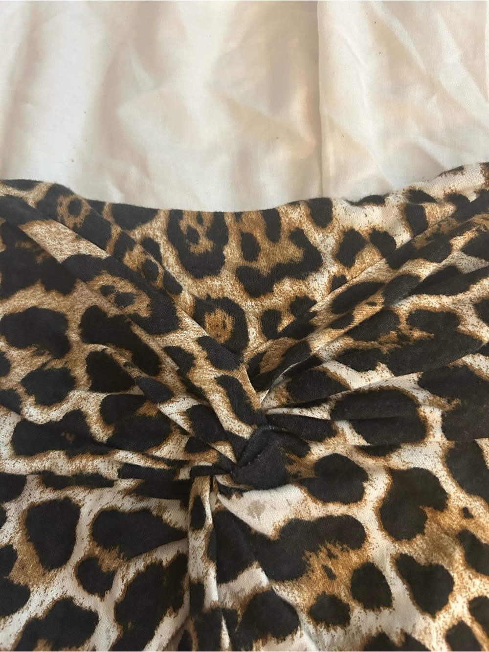 Blumarine Leopard Twist-Front Mini Skirt - Black, Tan, Cream - Picture 2 of 3